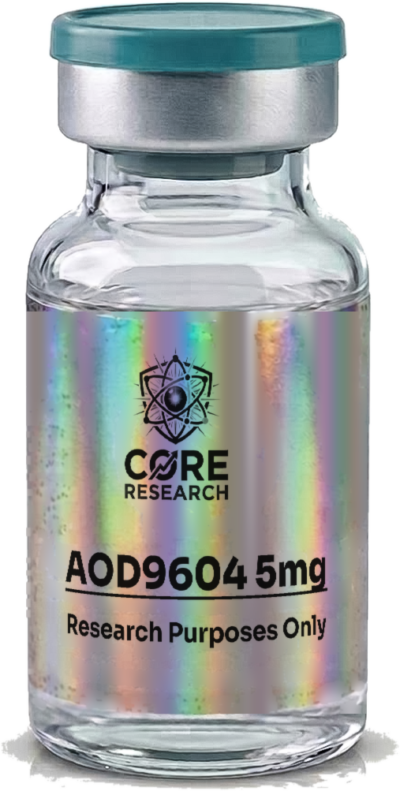 AOD9604 5mg vial with Core Research label, research use only