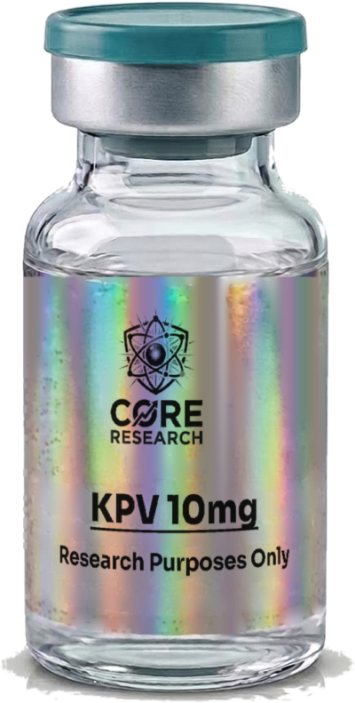 KPV 10mg vial with Core Research label, research use only