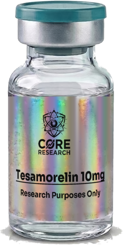 Tesamorelin 10mg vial with Core Research label, research use only